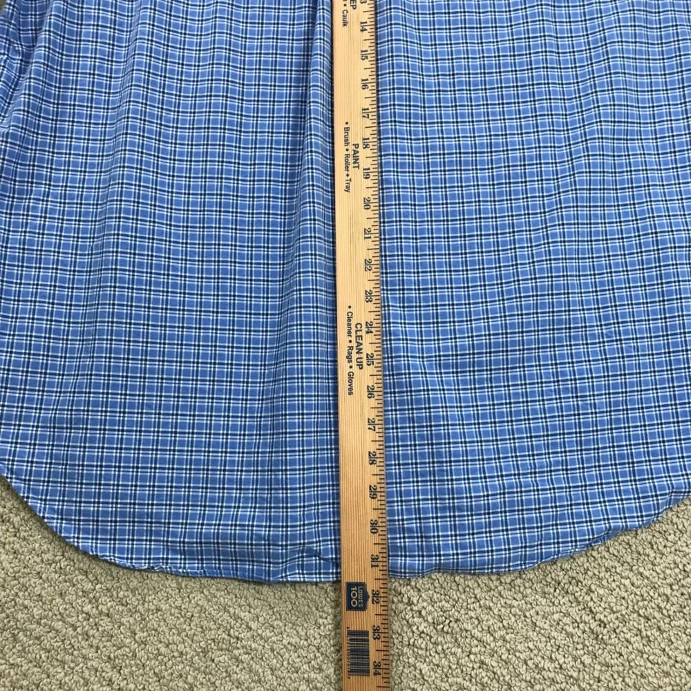 Polo Ralph Lauren Mens Big & Tall 1XB Blue Plaid Long Sleeve Button Down Shirt